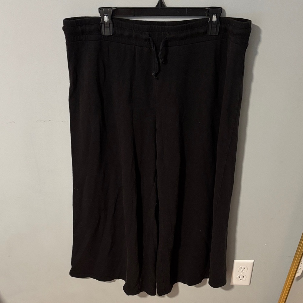 Anthropologie Daily Ritual High‎ Rise Cropped Black Wide Leg Pants